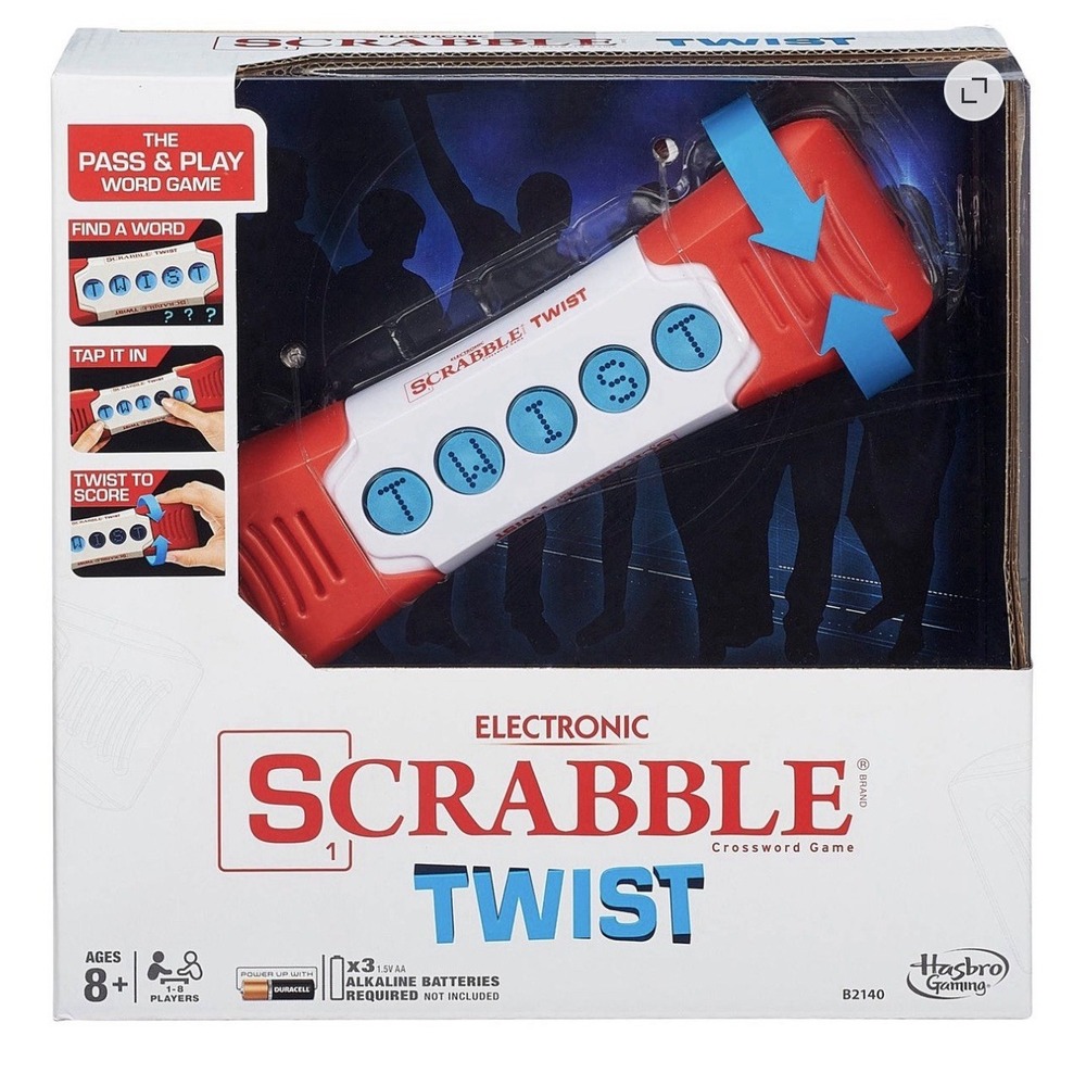 Hasbro Scrabble Twist Game Electronic Family Word Game Handheld Portable Travel